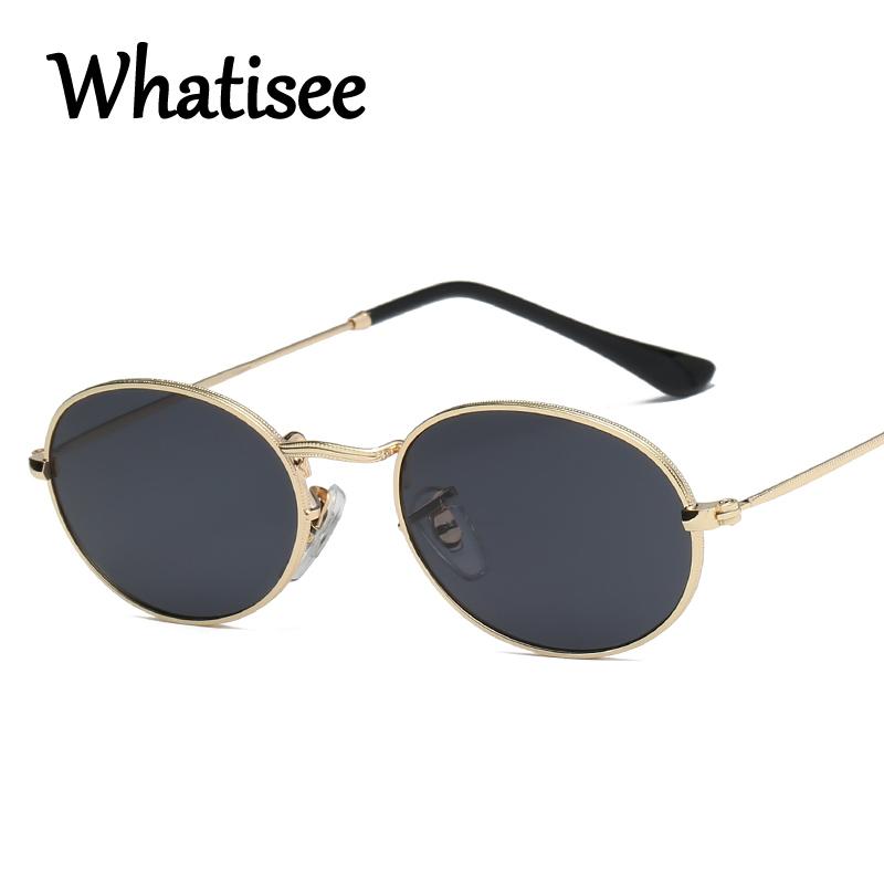 

Whatisee Retro Oval Sunglasses Women Brand Designer Rose Gold Mirror Small Sun Glasses Vintage Metal Frame Sunglass Female