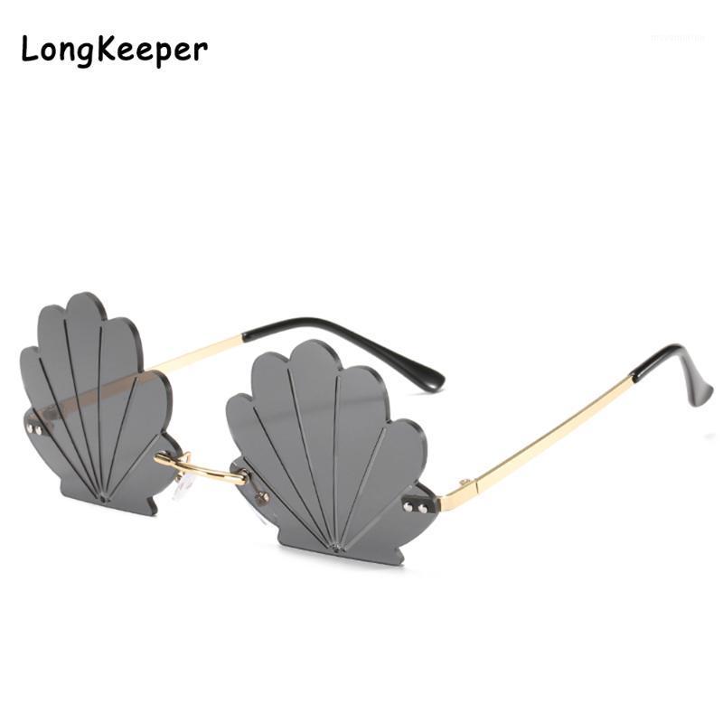 

2020 Fashion Rimless Shell Sunglasses Women Metal Funny Party Sun Glasses Female Colorful Shades Candy Color Gift Summer Beach1