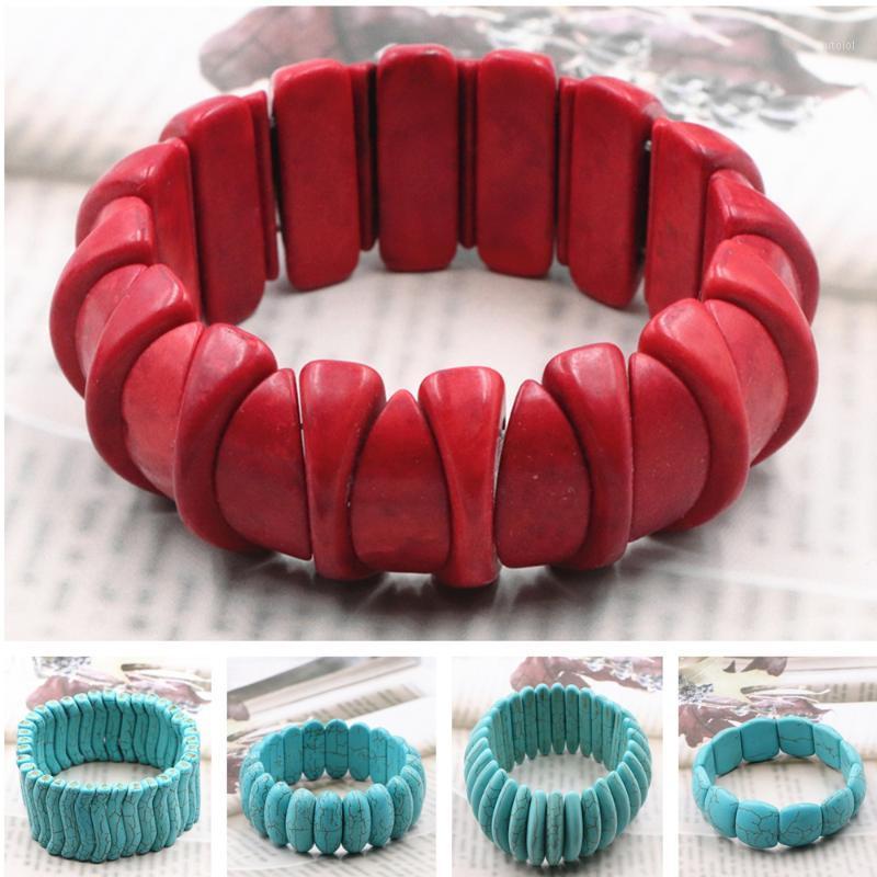 

6 Style Turquoises Stone Beads Strand Bracelet for Women Men Couples Love Friendship Lucky Bangle Bracelets Wrist Jewelry B2551