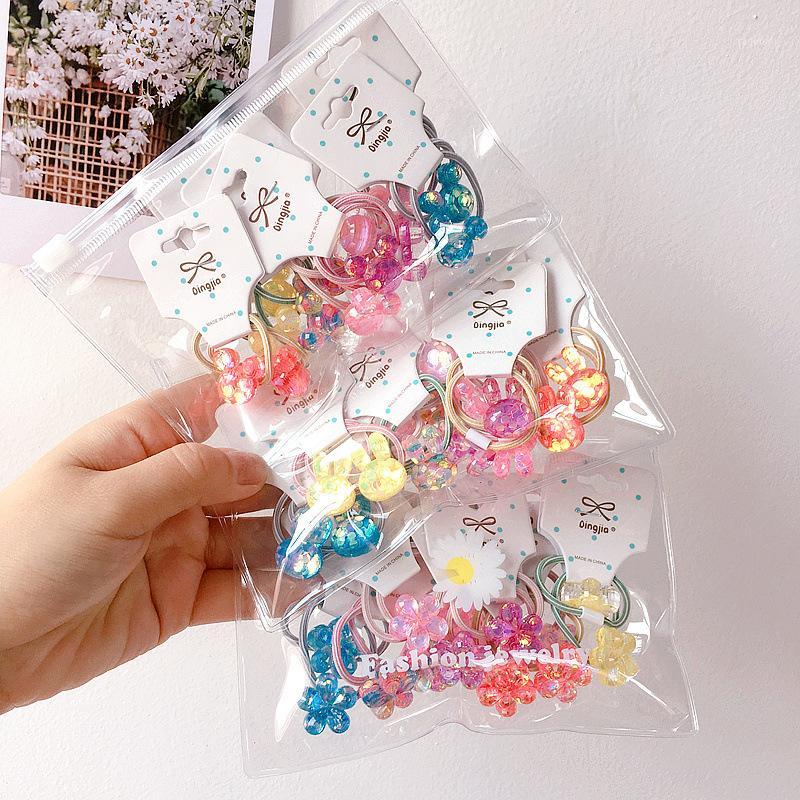 

Cute Girl Hair Ropes Bear Floret Acrylic Color Sequins Cartoon Toddler Hair Ties for Fashion Children Accessories1
