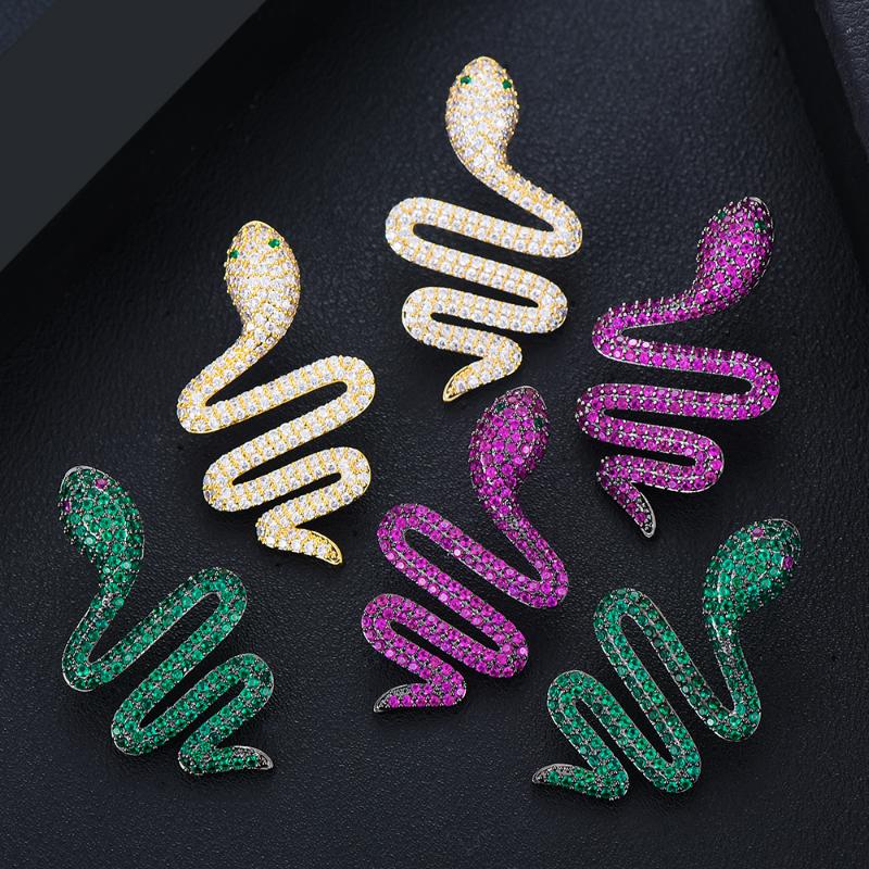 

missvikki Trendy Green Red Snake Pendant Earring Jewelry for Women Fashion Wedding Daily delicate Party Show High Quality Gift