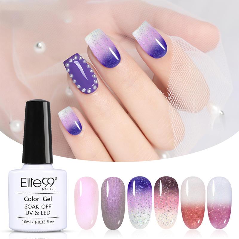

Elite99 6pcs/Kits Laser Thermal Changing Glitter Gel Polish Set 10ml Magnet Cat Eye UV Gel Lacquer Neon Nail Art Manicure Sets