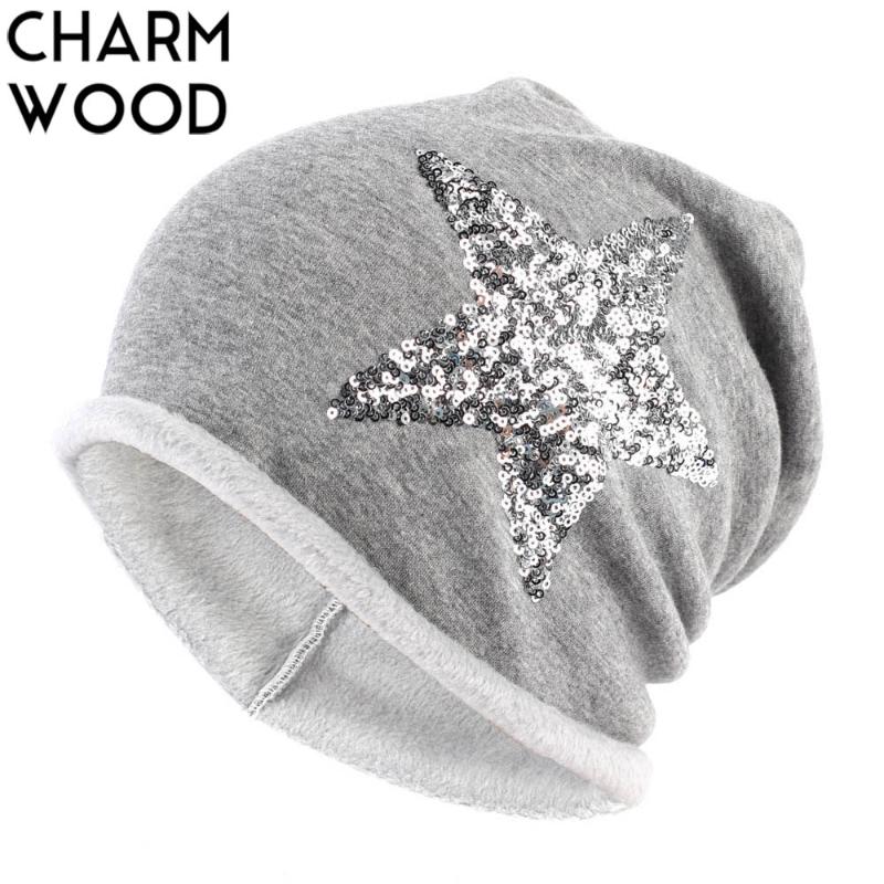 

Women's Beanie Hat Fashion Silver Sequins Star Slouchy Skullies Beanies for Women Winter Warm Polyester Slouchy Plain Hat JS259C, Blue;gray