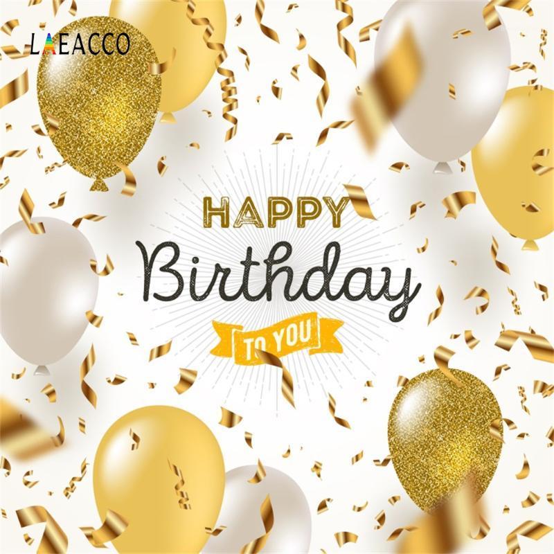 

Laeacco Balloon Happy Birthday To You Party Ribbon Baby Customized Banner Photography Background For Photo Studio Photo Backdrop1