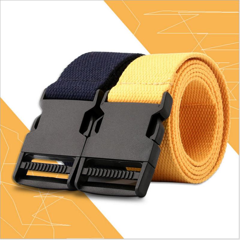 

2020 new men and women canvas belt casual sports without metal square buckle belt outdoor training wild jeans, Black