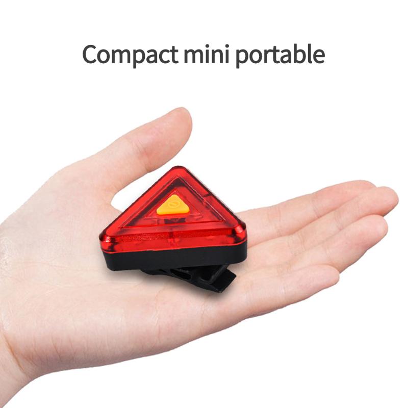 

6 Modes USB Rechargeable Cycling Taillight Night Warning Lamp For Bicycle Triangle Bicycle Tail Light COB LED Bike Rear Light