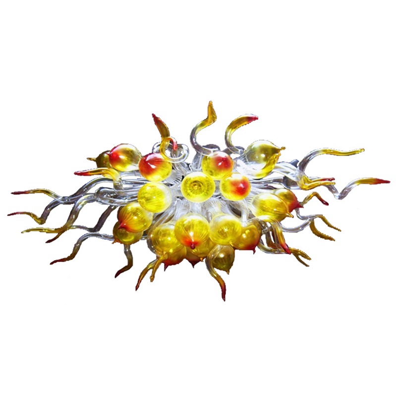 

Yellow clear Lamp pendant lighting Indoor decor hand blown glass chandelier living room decoration art ceiling light