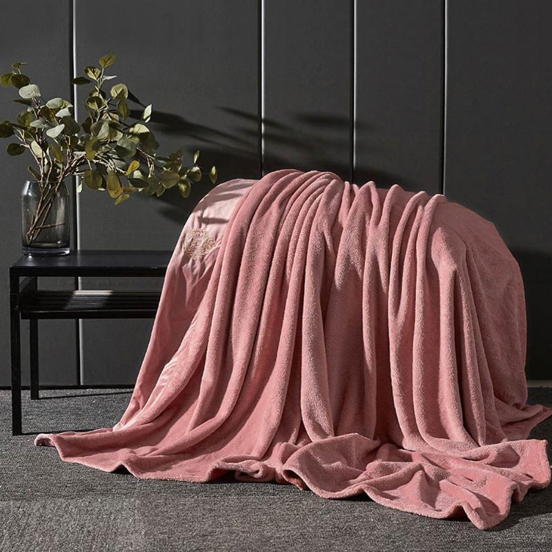 

Svetanya Solid INS Winter Embroidery Thick Fleece Throws Blanket Full Queen Size Sheets Bedspread