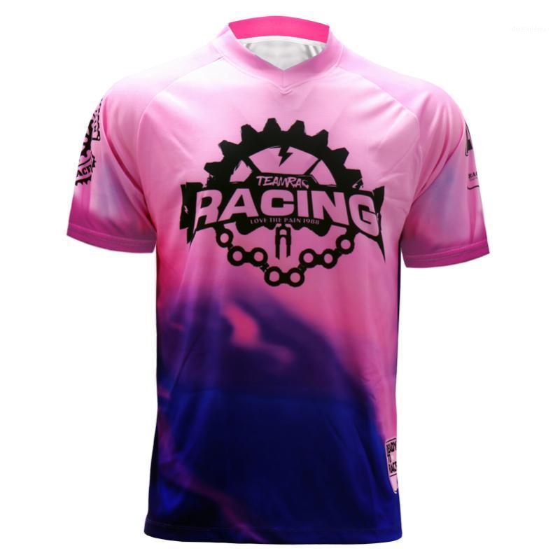 

short sleeves quick dry motocross Cycling jersey motorcycle top t Shirt MTB wear sublimation ligght weight clothing1, Pink