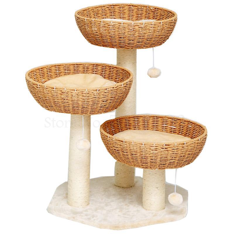 

600 Weaving cat nest one cat tent sisal scratch board tree climbing diy big nest exit