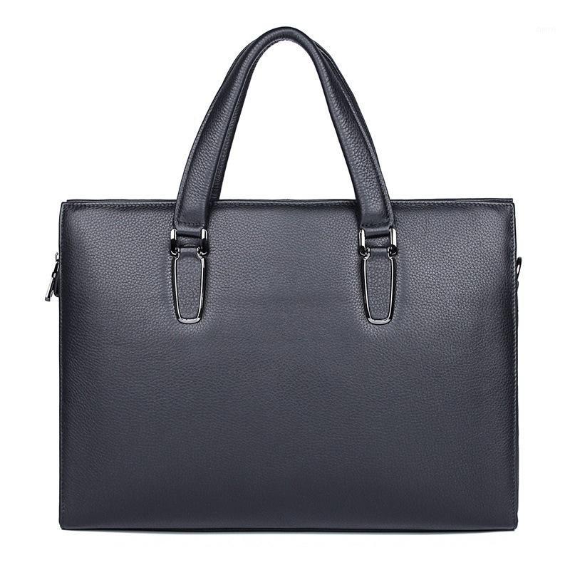 

Man Handbag Genuine Leather Men Briefcases Fashion Men's Crossbody Bags High Quality Male Messenger Bags1, Black