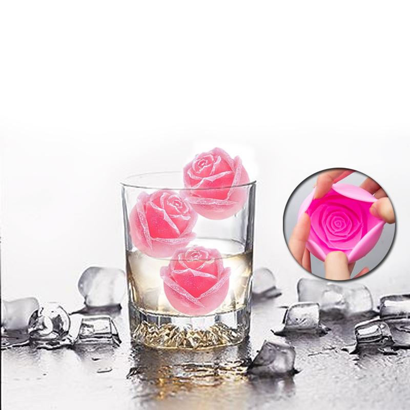 

Ice Cube Form Silicone Rose Shape Ice Ball Mold 3D Big Freezer Ice Cream Ball Maker Reusable Whiskey Cocktail Mould Bar Tools