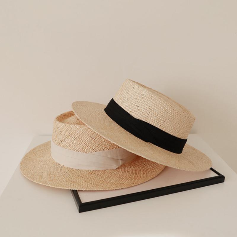

Handmade Fedoras With Lace Ribbon Panama Jazz Hat Good Quality Treasure Straw Hat Women Summer Sun Hats Natural Straw Beach, F100-52
