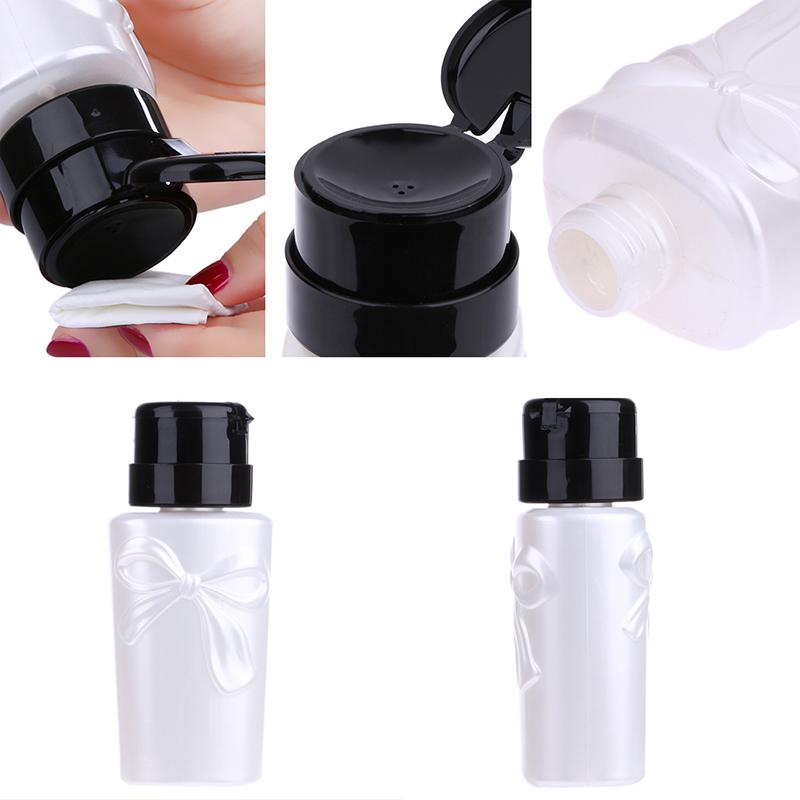 

200ml Pink White Pump Liquid Alcohol Pressure Empty Nail Polish Dispenser Bottles Remover Cleaner Make Up Refillable Container