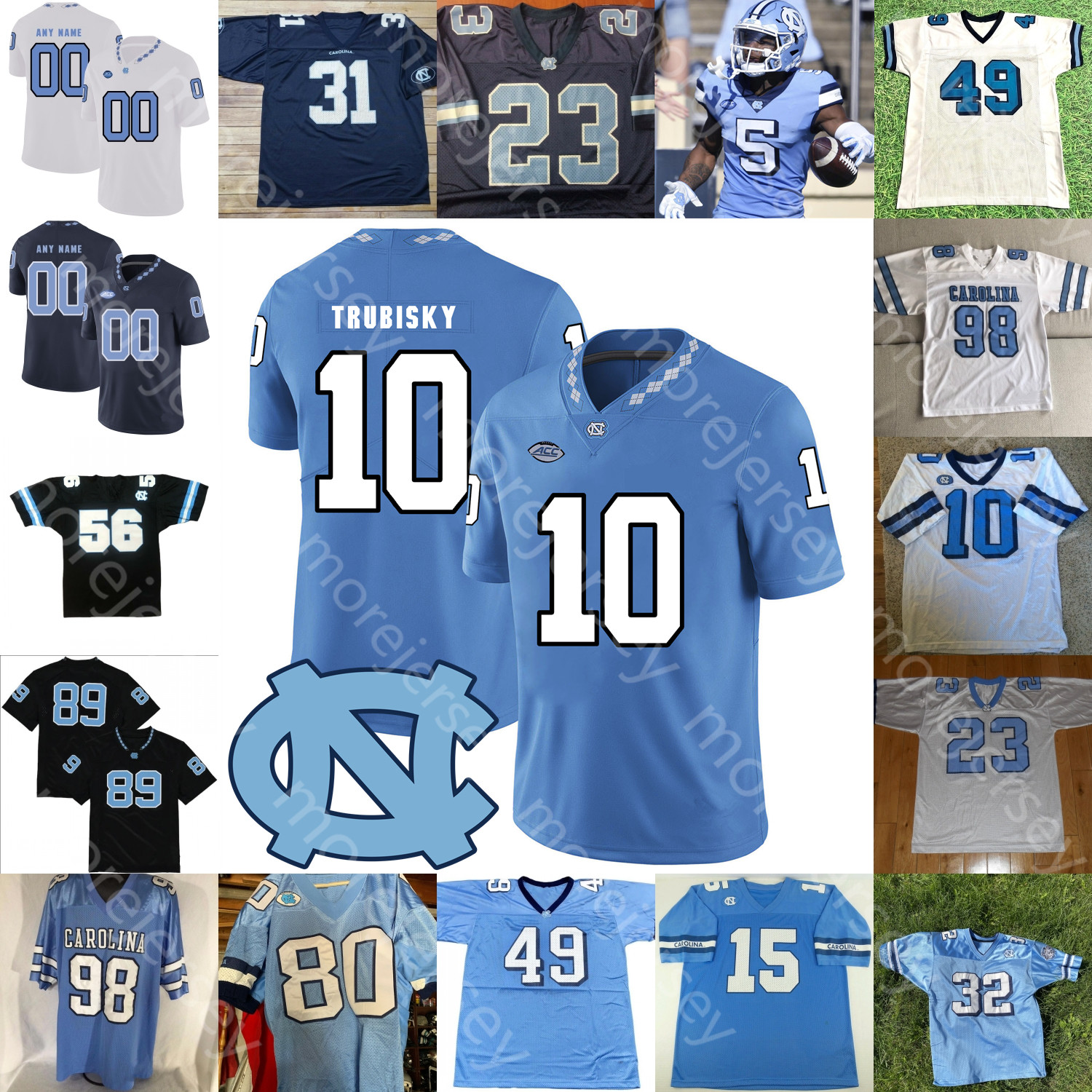 

Custom North Carolina Football Jersey NCAA College Dazz Newsome Chazz Surratt Tomon Fox Quinton Coples Cooper Williams Eric Ebron Ryan Sims, White iii