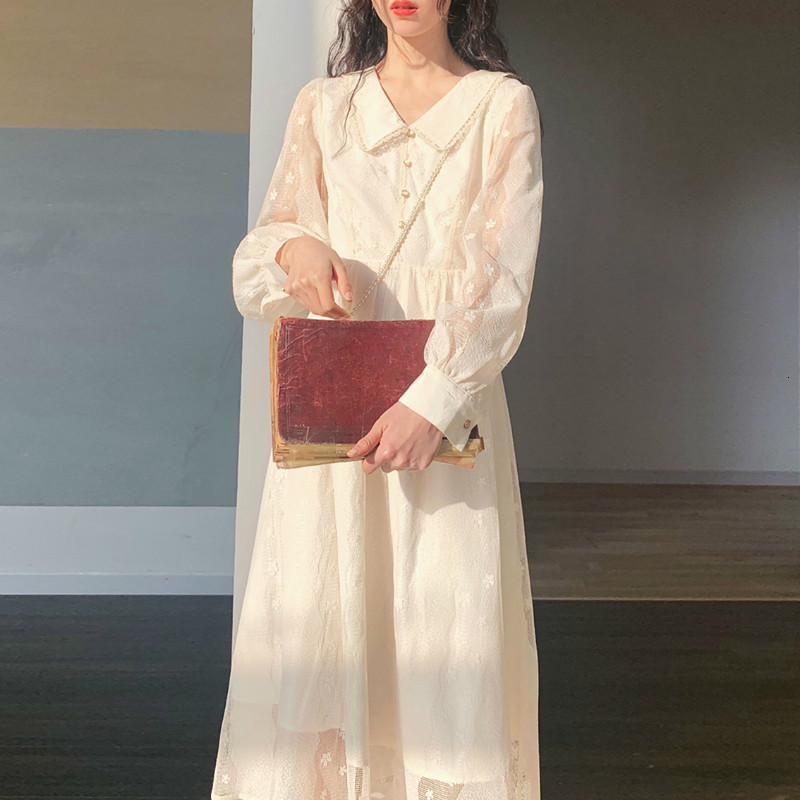 

Retro Chiffon Dress Fairy Manga Summer Female Clothes 2021 New Q3kn, Beige