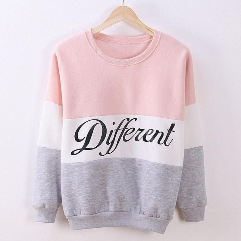 

Autumn Spring Women Hoodies Patchwork Sweatshirt Fleece Tracksuits Long Sleeve O-neck Pullover Tops Fashion warm Sweatshirts1, Multi