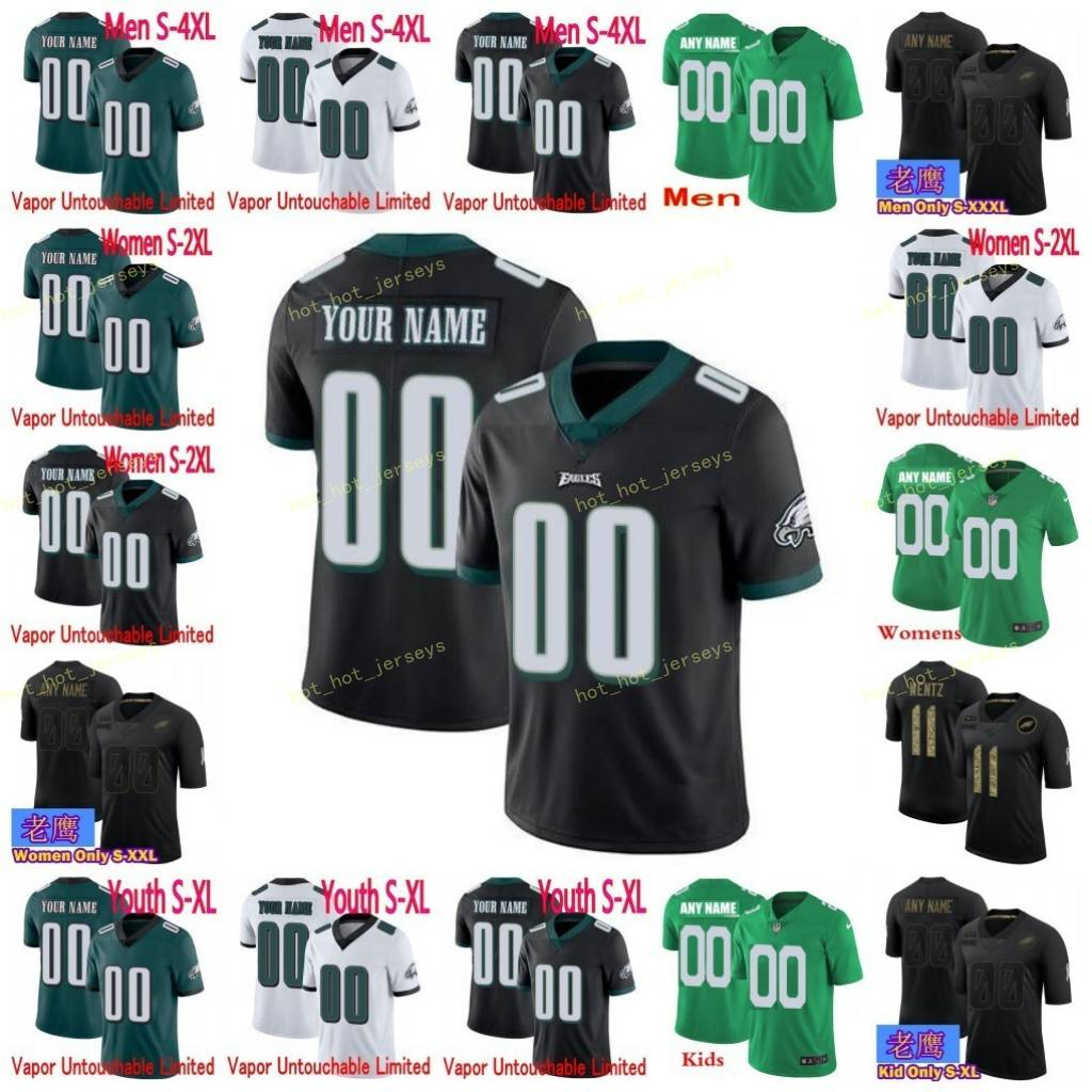 

Custom Football Jersey Fletcher Cox Jason Kelce Darius Slay Jr. Jalen Hurts DeSean Jackson Alshon Jeffery Philadelphla EagIes Men Women Kids, Black;red