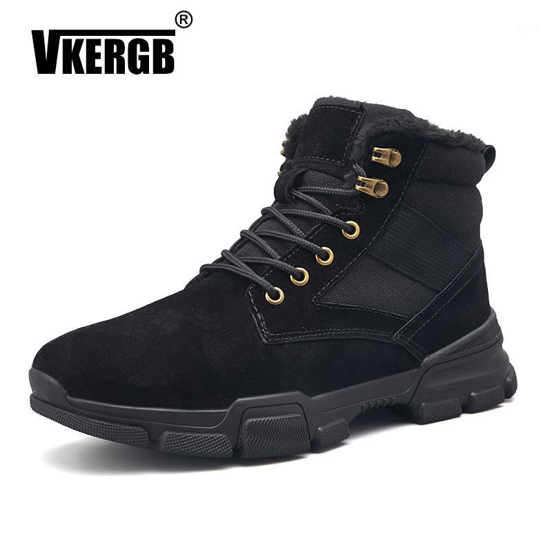 

Vkergb 2019 New Men Boots Men Short Plush Snow Boots Winter Non-Slip Casual Shoes Men'S Fashion Warm Shoes Winter1, Brown