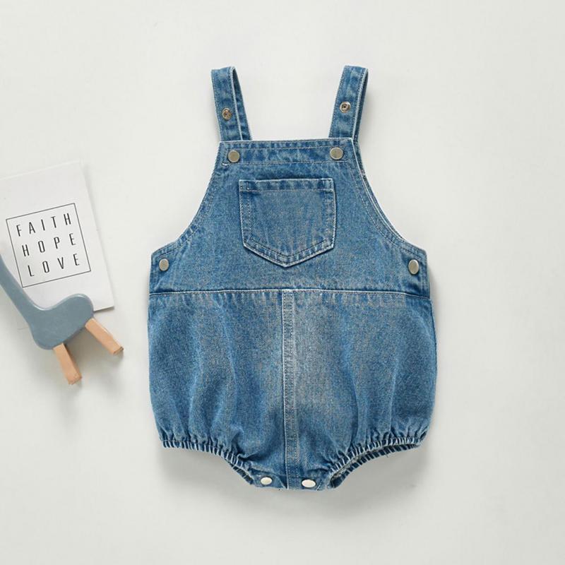 

2021 New Boys Girls Clothing Sleeveless Bodysuits Kids Jumpsuit Autumn Baby Denim Overalls Je3w, 202h32