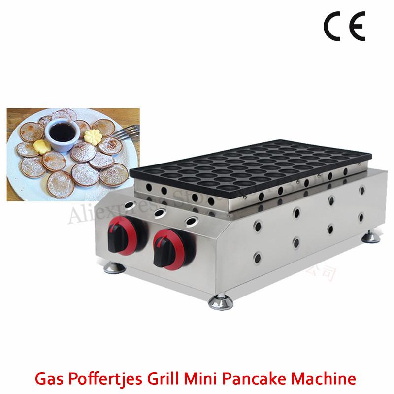 

Commercial Gas Poffertjes Grill Waffle Maker 50 Holes 45x45mm Stainless Steel Holland Mini Pancake Machine Non-stick Pan