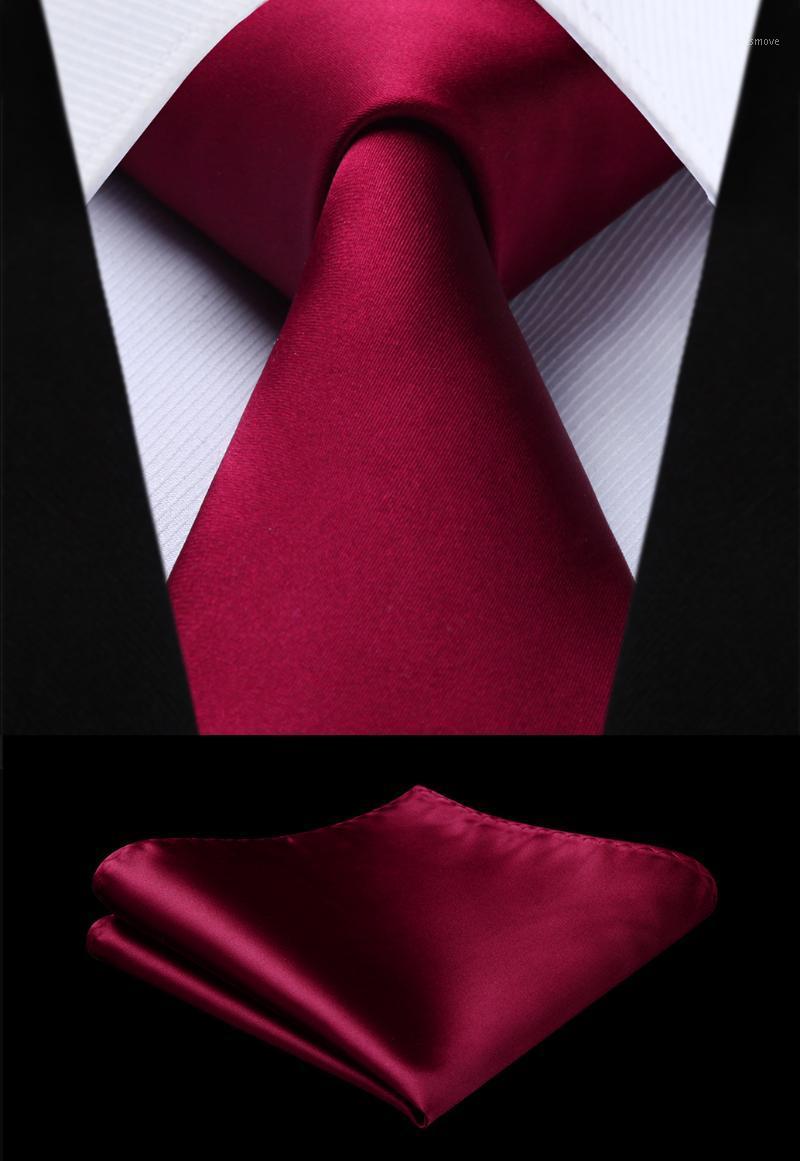 

Woven Men Tie Burgundy Solid Necktie Handkerchief Set#TL201U8S Party Wedding Classic Fashion Pocket Square Tie1