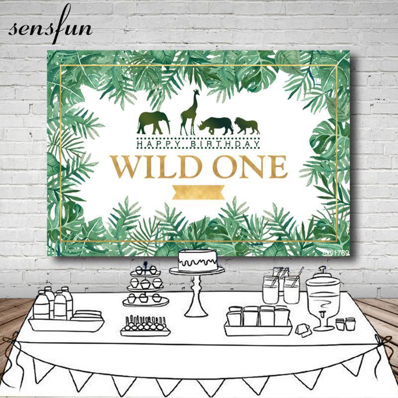 

Sensfun Jungle Safari Photography Party Backdrop Wild One Tropical Leaves Boys Birthday Party Backgrounds Vinyl Customized 7x5ft1