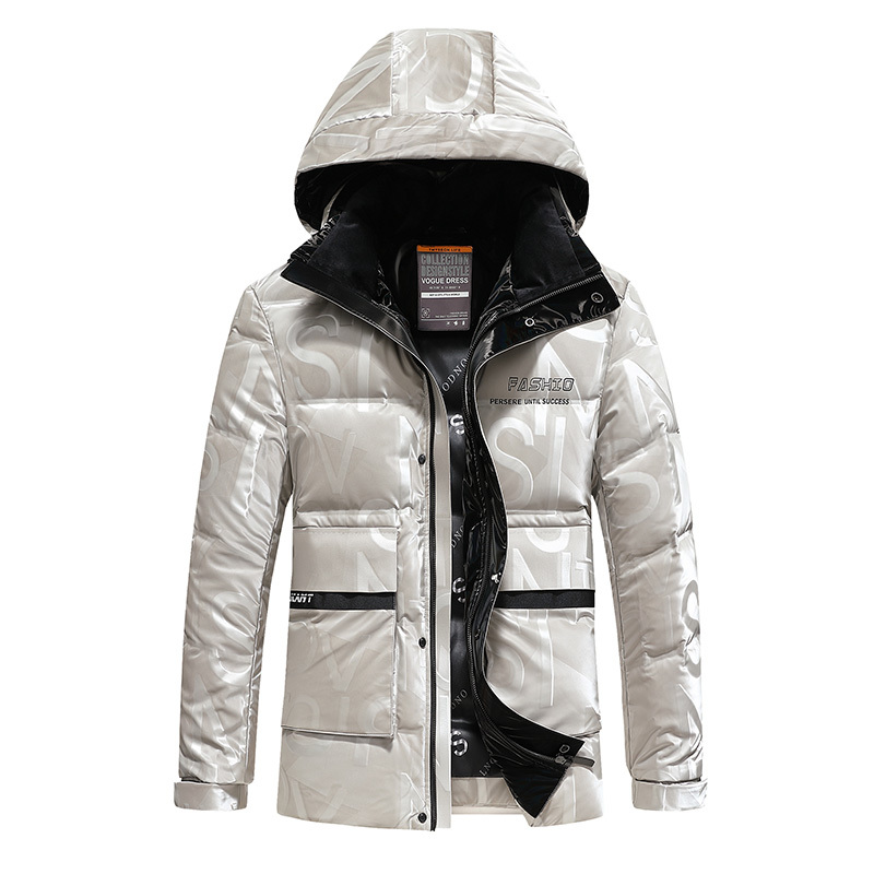 

Winter coats the men 2020 new fashion thick hot bright hoodies down men's high quality jackets transporting gout P3NO, Silver