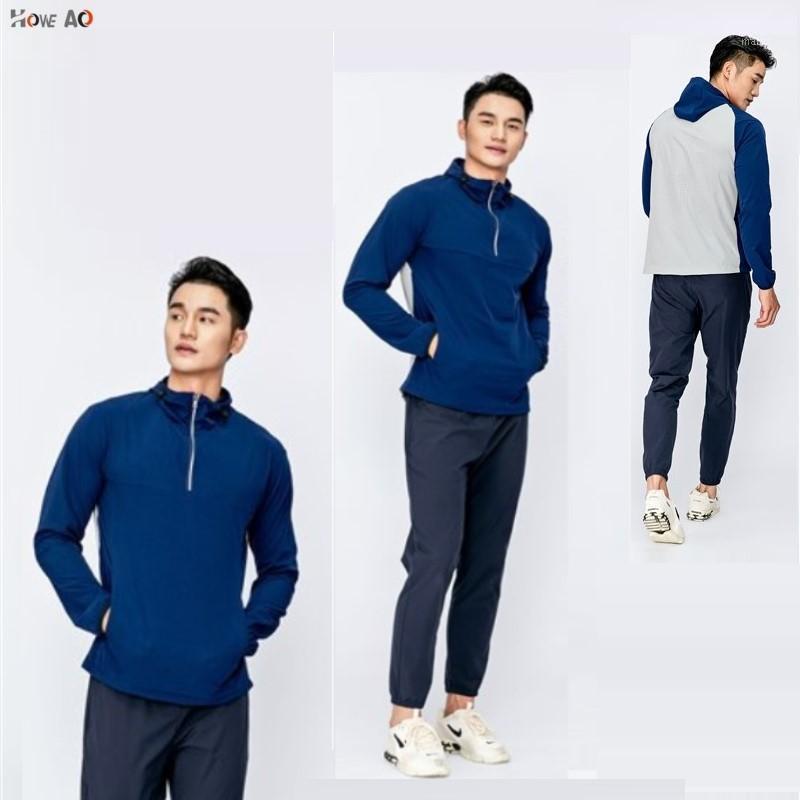 

HOWE AO Winter Men Running jacket Sports fitness clothes Hooded Coat Gym Soccer basketball Outdoor training Run Bodybuilding top1, Black