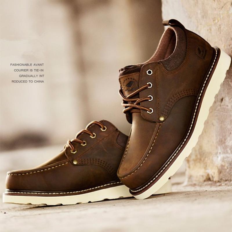 

Motorcycle Men's waterproof martin Shoes Ankle Leather boots Casual Boot Riding Retro Rubber moto boot biker Boots1