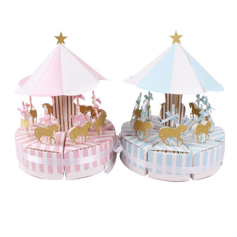 

Gift Wrap 8pcs/set Carousel Paper Box Animal Party Baby Shower Candy Birthday Decorations Kids Gifts Supplies