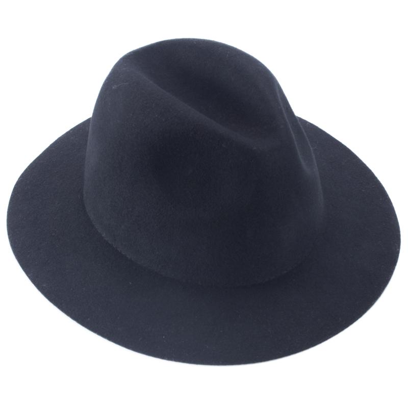 

Lawliet Womens Wide Brim Fedora Blocked Untrimmed Wool Tribal Western style Felt Hat Base T401, Black
