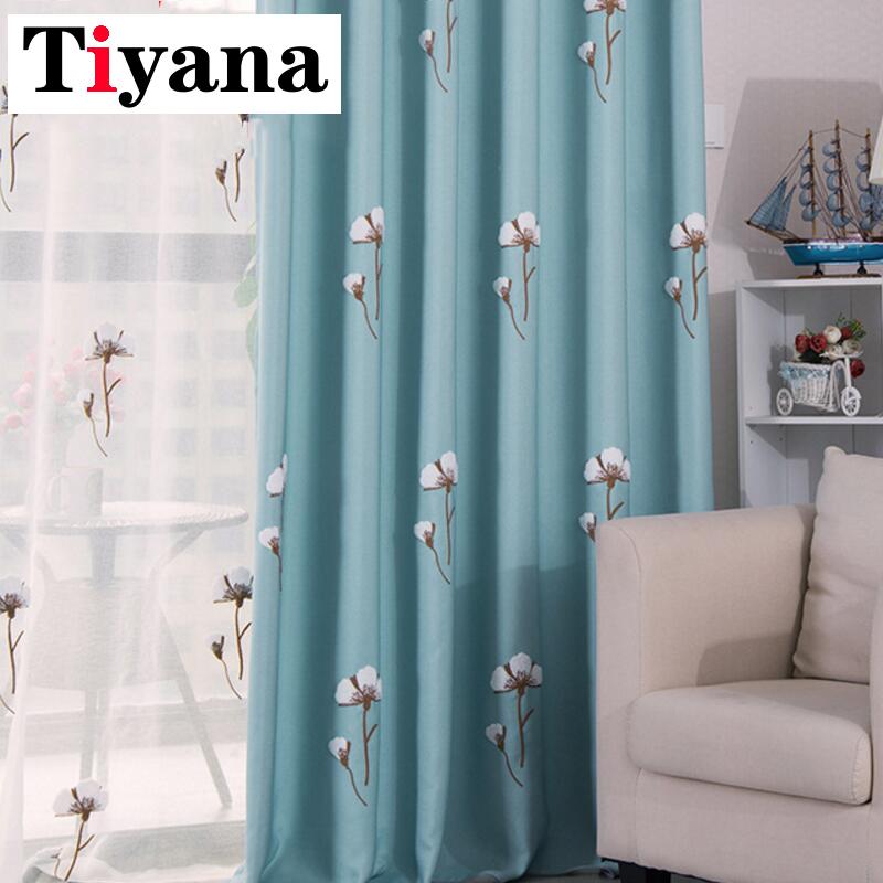 

Embroidered window curtain bed room Linen Window Curtains For Bedroom Living Room Kitchen Blind P009-2, Tulle