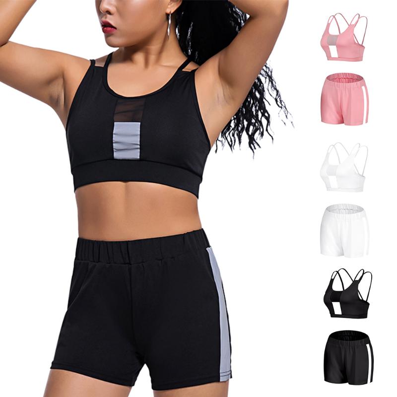 

Women Perspiration Sports Yoga Pants Shorts Bra Set Running Fitness Sportswear, No.2