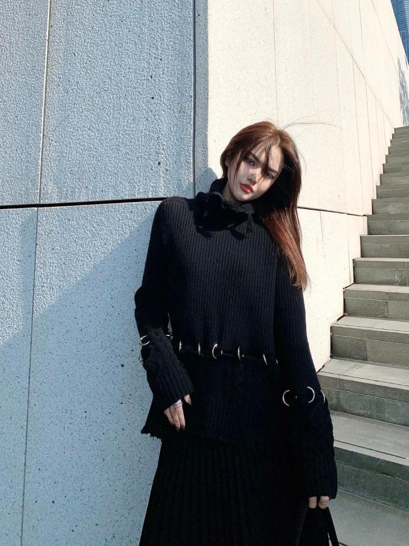 

2020FW Autumn Winner High Quality Women 100% Wool Knitted Jumpers Turtleneck Sweater Female Gdnz 11.30, Black