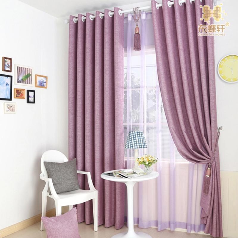 

Curtain Elegant Purple Beige Blackout Blinds Drapes for Hotel Cafe Simple Modern Linen Curtains for Living Room Bedroom1, Purple tulle