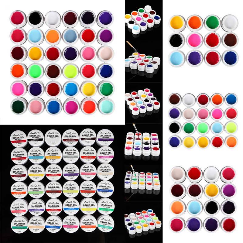 

12/16/20/36 Colors UV Gel Set Pure Cover Color Decor For Nail Art Tips Extension Manicure DIY Tools, Mc4 12colors