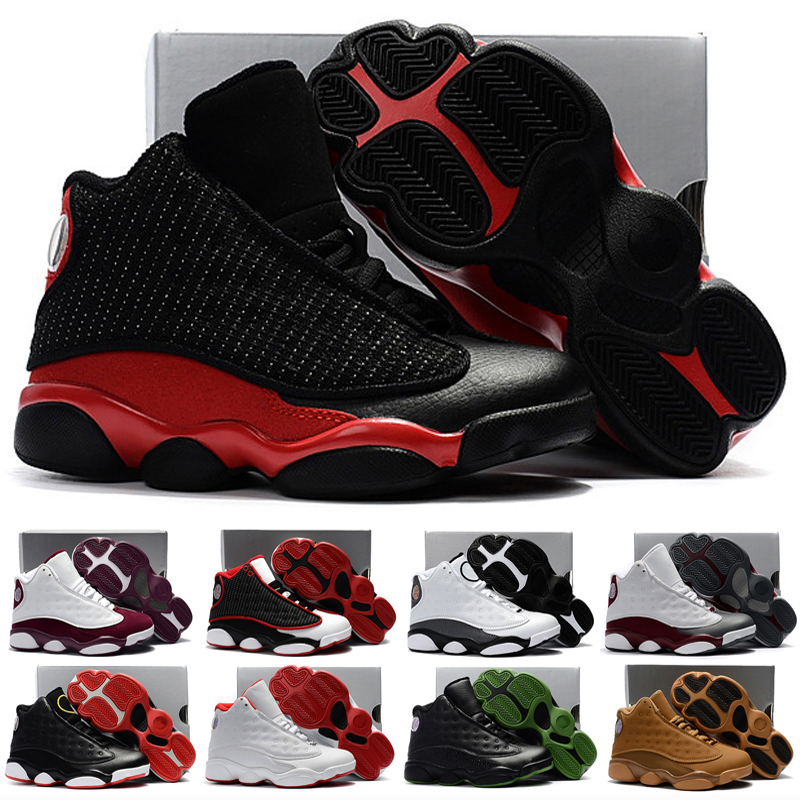 

Hot sell Toddler 13s Flint baby small kids basketball shoes 13 bred black cats Infant Sports sneaker boy and girl children athletic sneaker, As photo 8