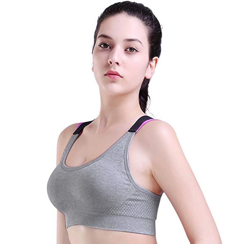 

Sexy Sports Bra Top for Fitness Women Push Up Cross Straps Yoga Running Gym Femme Active Wear Padded Underwear Crop Tops Female, Pink2