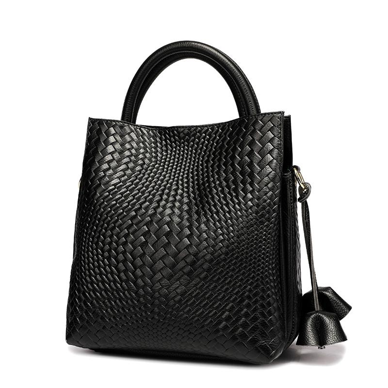 

Women Genuine Leather Handbags luxury Shoulder Crossbody Bag Handbag Designer Purse Satchel Messenger Bag Ladies Tote, Black