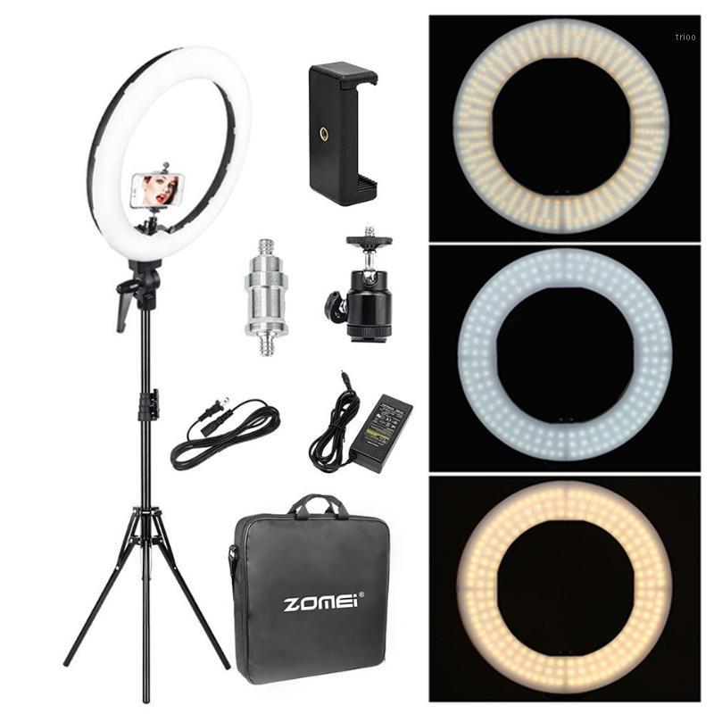 

Zomei 18'' Dimmable Photographic Lighting Studio Video LED Ring Light 3200-5600K for Smart phone Makeup Live Youtube portrait1