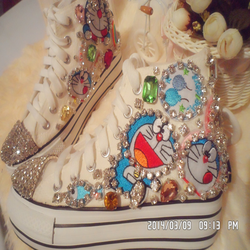 

Handmade deluxe version of a dream reminking when flash water high-end diamond sticker helps with thick-soled canvas shoes 68DC, Assorted