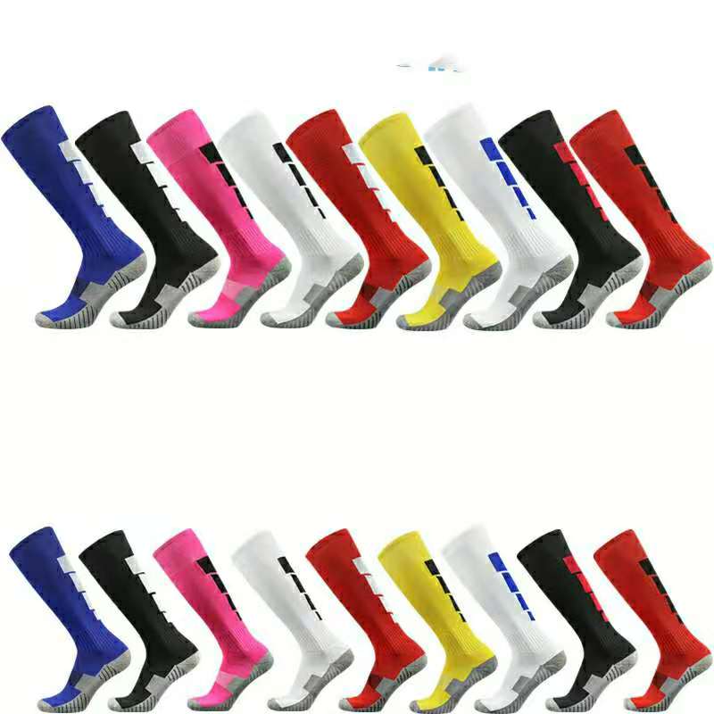 

Football socks men's long tube professional thickened medium tube adult children's knee high tube female anti slip towel bottom, Size 39-45