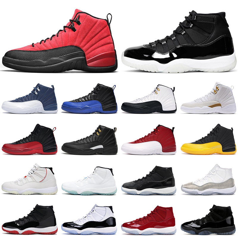 

New jumpman 11s men basketball shoes Jubilee 25th Anniversary 11 Black Clear Cap and Gown Legend blue 12s mens women sports sneakers, Bred low