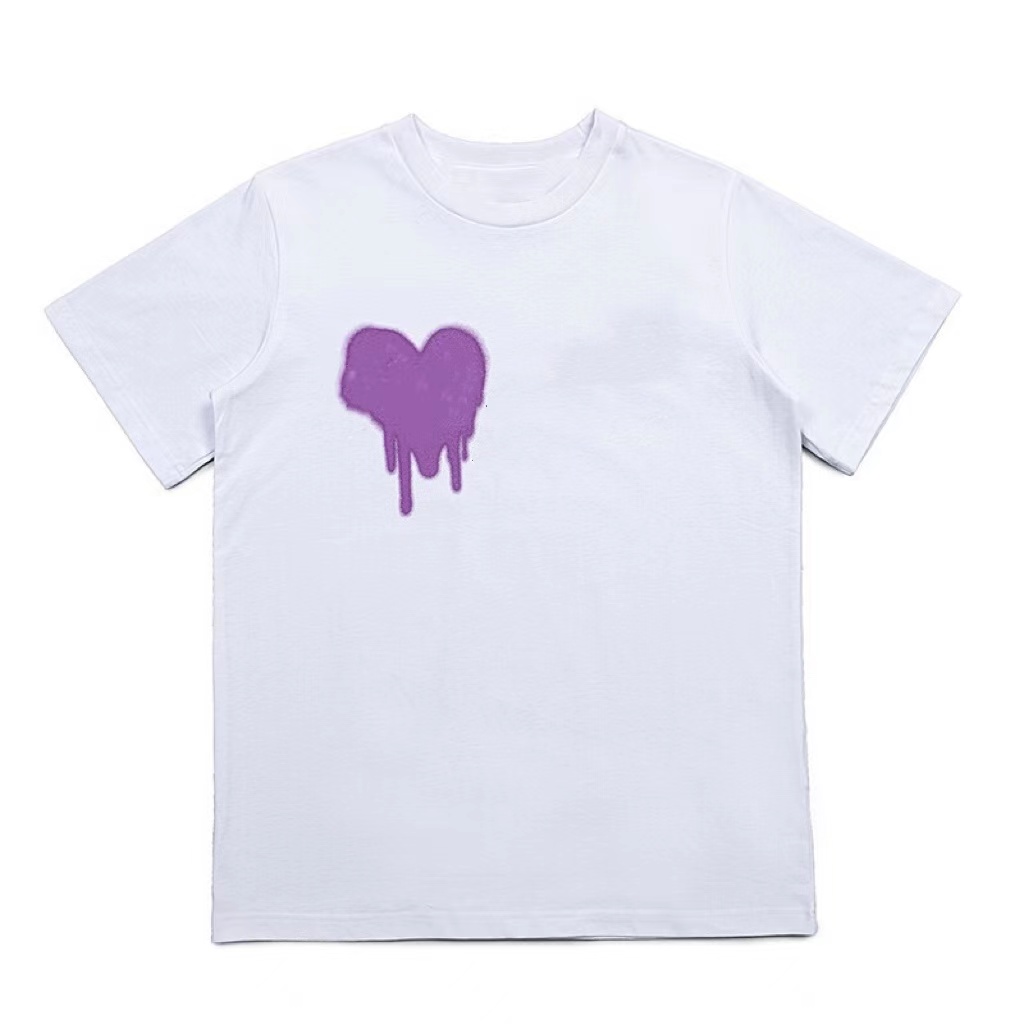

21ss Designer Tide T Shirts Chest Angel Dissolve Graffiti Spray Print Short Sleeve High Street Breathable Casual T-shirt Pure Cotton Tops for Men
