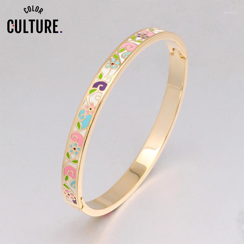 

Bangle 2021 Fashion Narrow Opened For Girl Stainless Steel Fine Enamel Jewelry Year's Gift Drop1