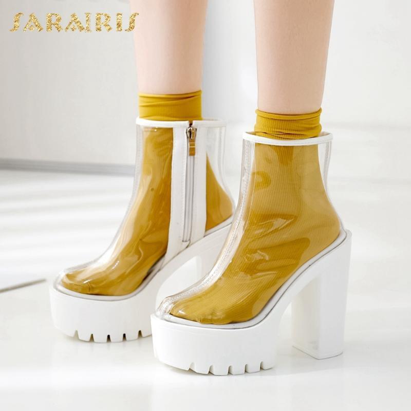 

2021 New Design Platform Ankle Boots Woman Shoes Chunky High Heels Skidproof Comft INS Fashion Trendy High Quality Shoes Ladies1, Black