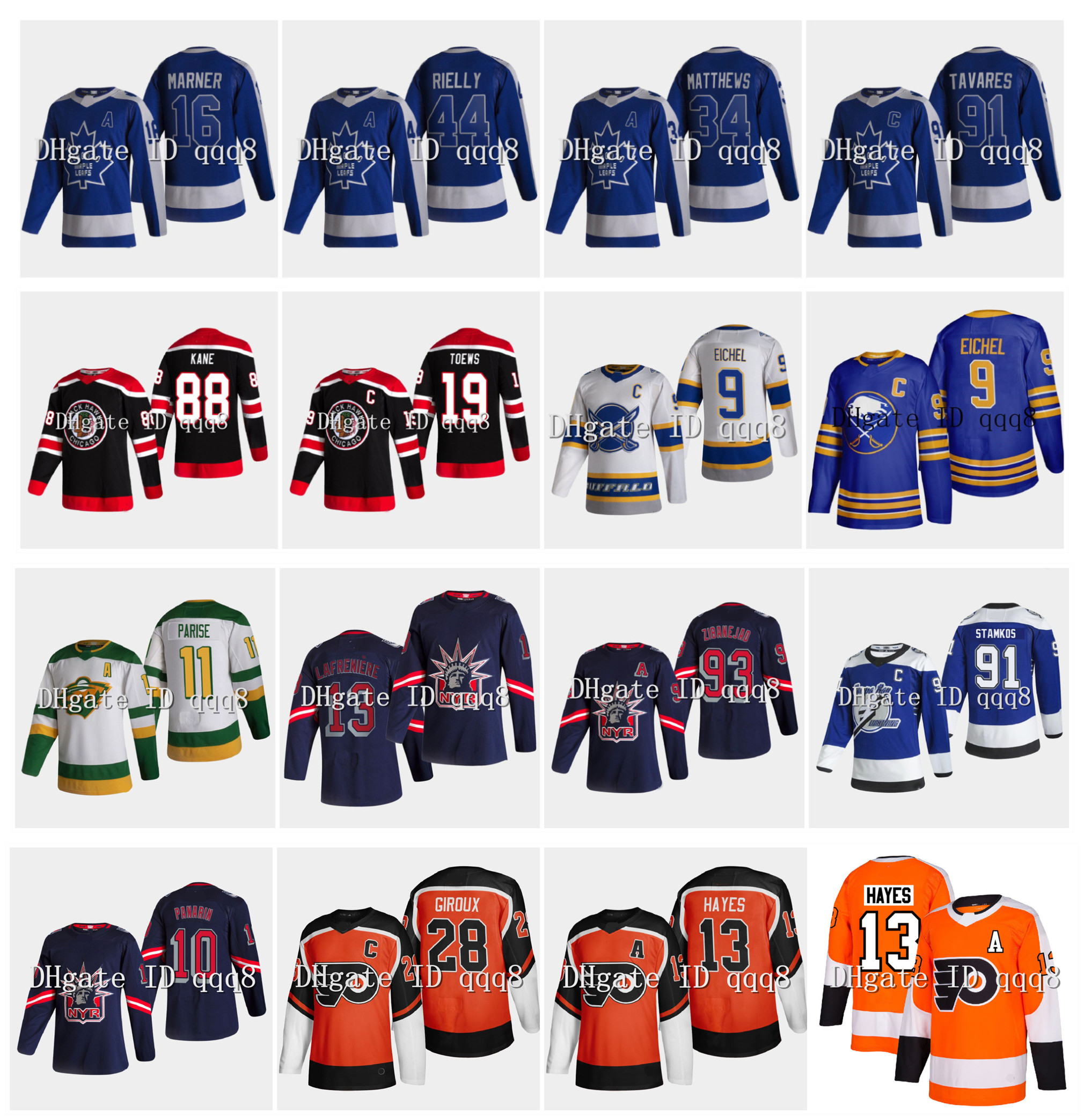 

Reverse Retro John Tavares Mitchell Marner Auston Matthews Toronto Maple Leafs Jersey Artemi Panarin Mika Zibanejad Zach Parise Hockey, Black;red