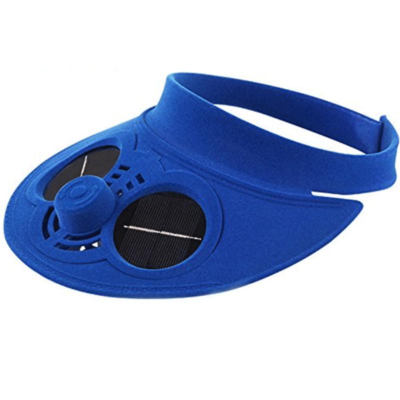 

Summer Sun Hat Daily Gifts Empty Top With Cooling Fan Outdoor Sports Fisher Wide Brim Cycling Fashion Travel Kids Solar Power, Red