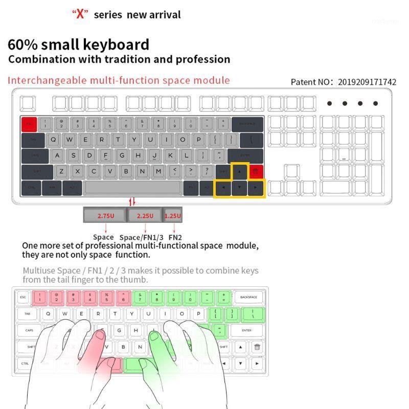 

1Set Hot Swappable GK64XS Pcb Custom Mechanical Keyboard Kits RGB Switch Type-c Usb Port for Most Plate Wooden Case1